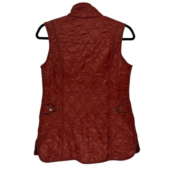 BARBOUR Wray Gilet Quilted Vest in Deep Claret Red Zip Snap Overlay Women's 4 - Picture 2 of 12